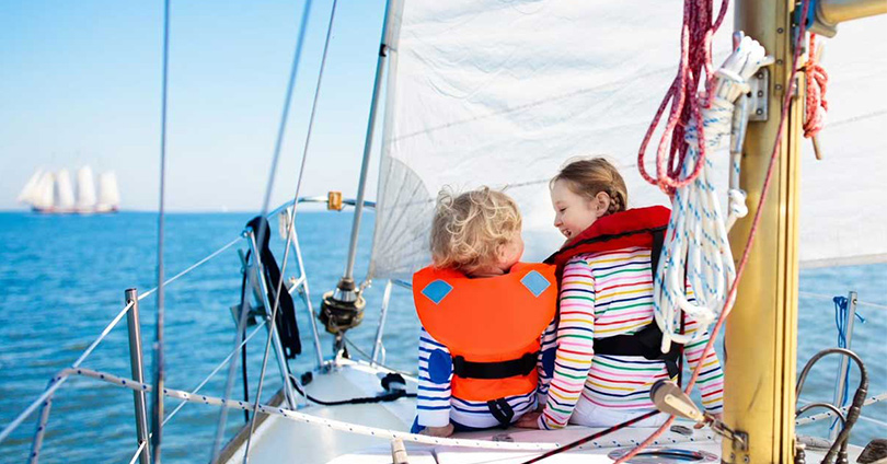 sailboat navigating with children