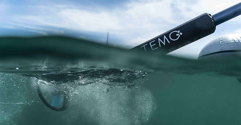 moteur électrique Temo en utilisation dans l'eau de mer